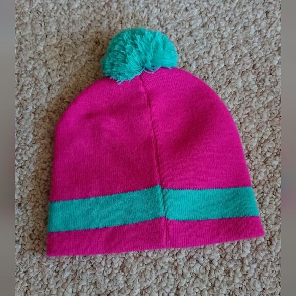 Dreamworks Trolls Pink and Teal Beanie with a pom-pom - Picture 3 of 8